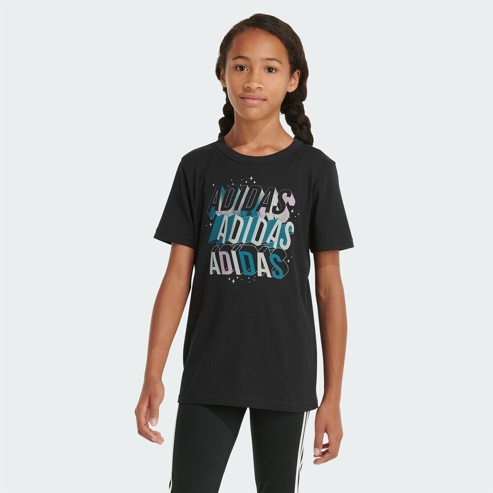 Adidas Kids Short Sleeve Regular Fit Tee Size L